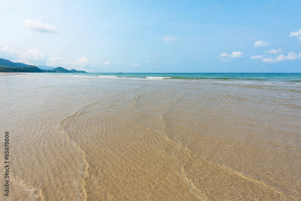 Beautiful wave at the shallow beach,Koh Chang Island,Thailand Beautiful wave at the shallow beach,Koh Chang Island,Thailand