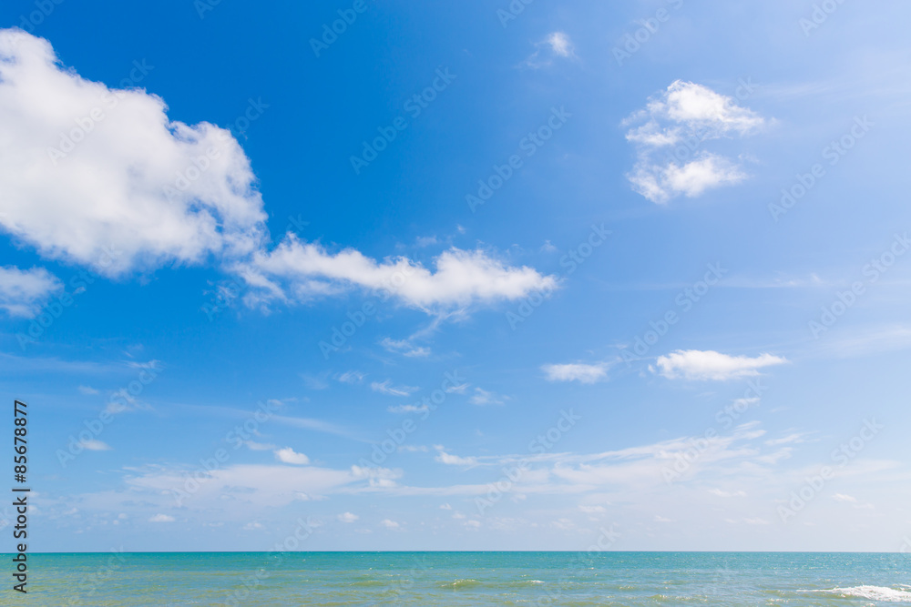 Natural tropical beach sea and blue sky.