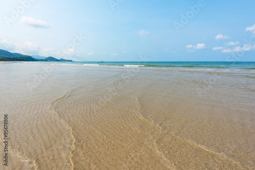 Beautiful wave at the shallow beach Koh Chang Island Thailand