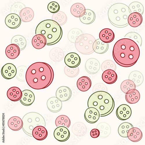 baby seamless buttons pattern, loch knopfe rot und green