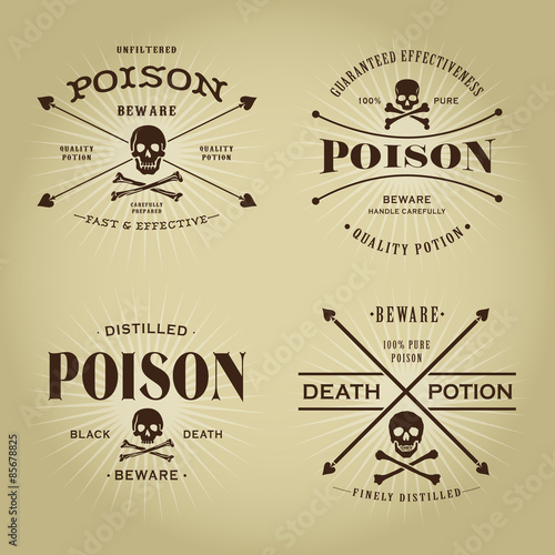 Vintage Retro Poison Seals Set