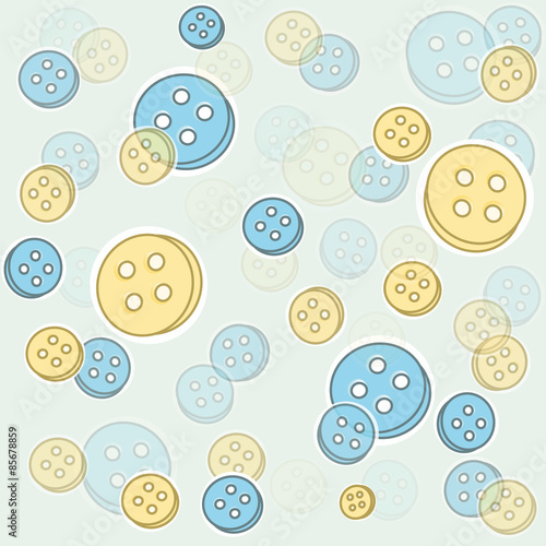 baby seamless buttons pattern, loch knopfe blau und gelb