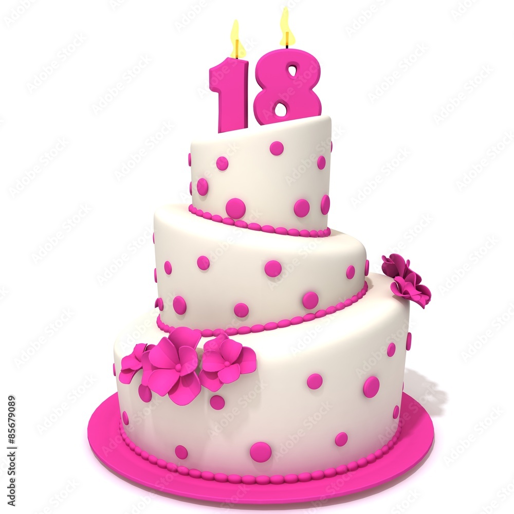 Birthday cake with number eighteen Birthday cake with number eighteen