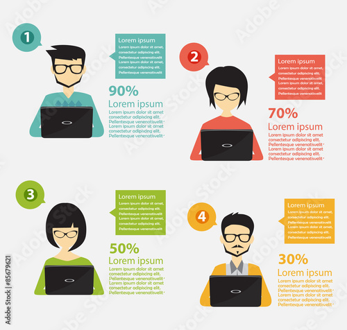 people icons with dialog idea speech bubbles infographic concept