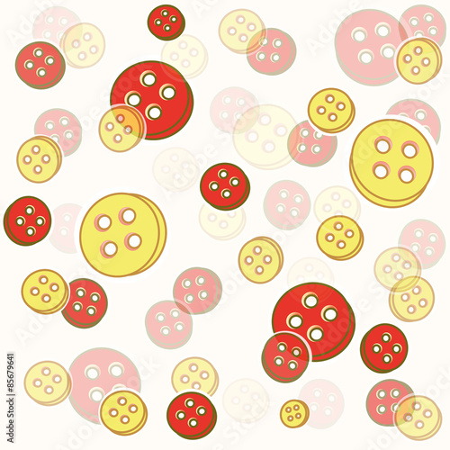 baby seamless buttons pattern, loch knopfe rot und gelb
