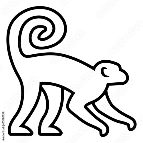 Stylized Monkey Illustration Isolated On White Background
