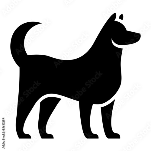 Stylized Dog Illustration Isolated On White Background