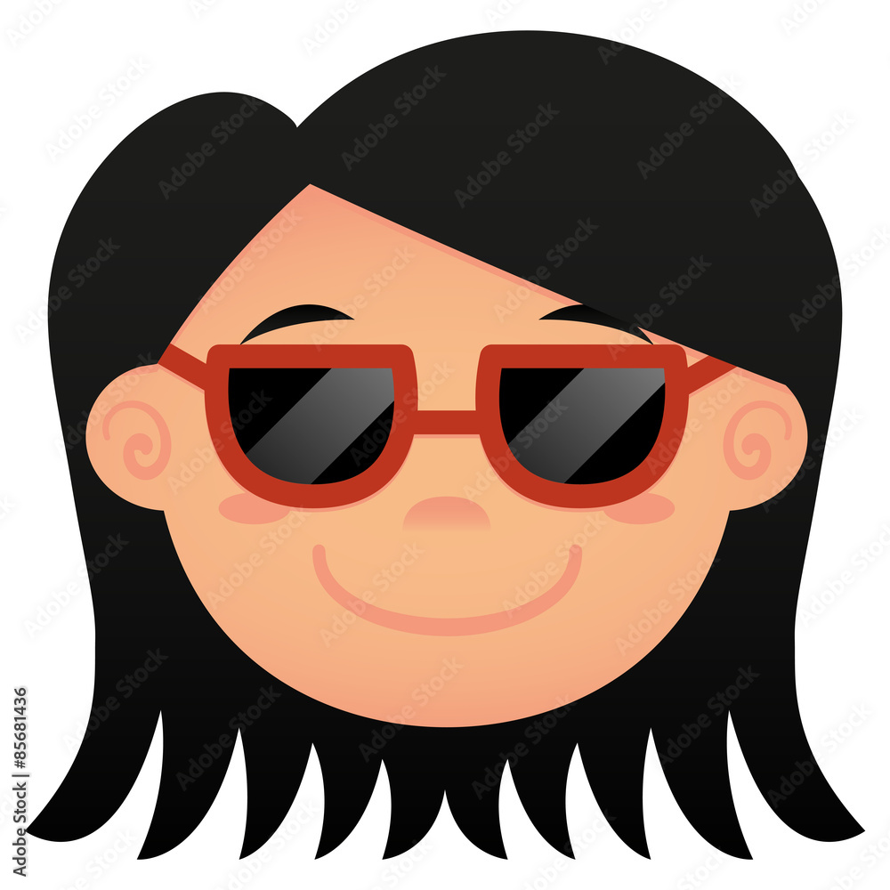 Cartoon Face Isolated On White Background Stock Vector | Adobe Stock