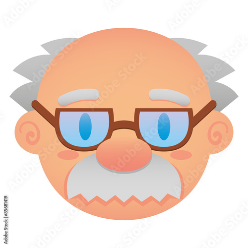 Cartoon Face Isolated On White Background