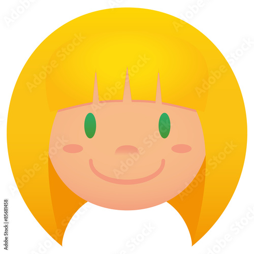 Cartoon Face Isolated On White Background