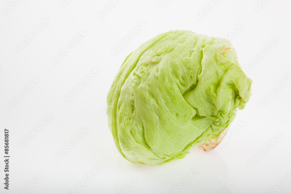 Iceberg lettuce on white background Iceberg lettuce on white background