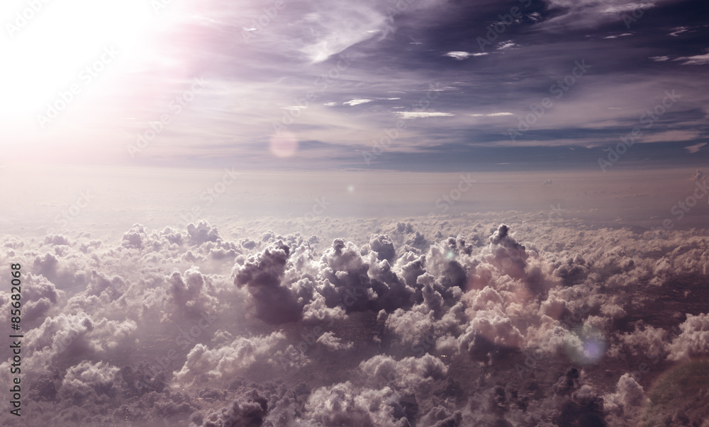 Obraz premium Tło chmury i zmierzch