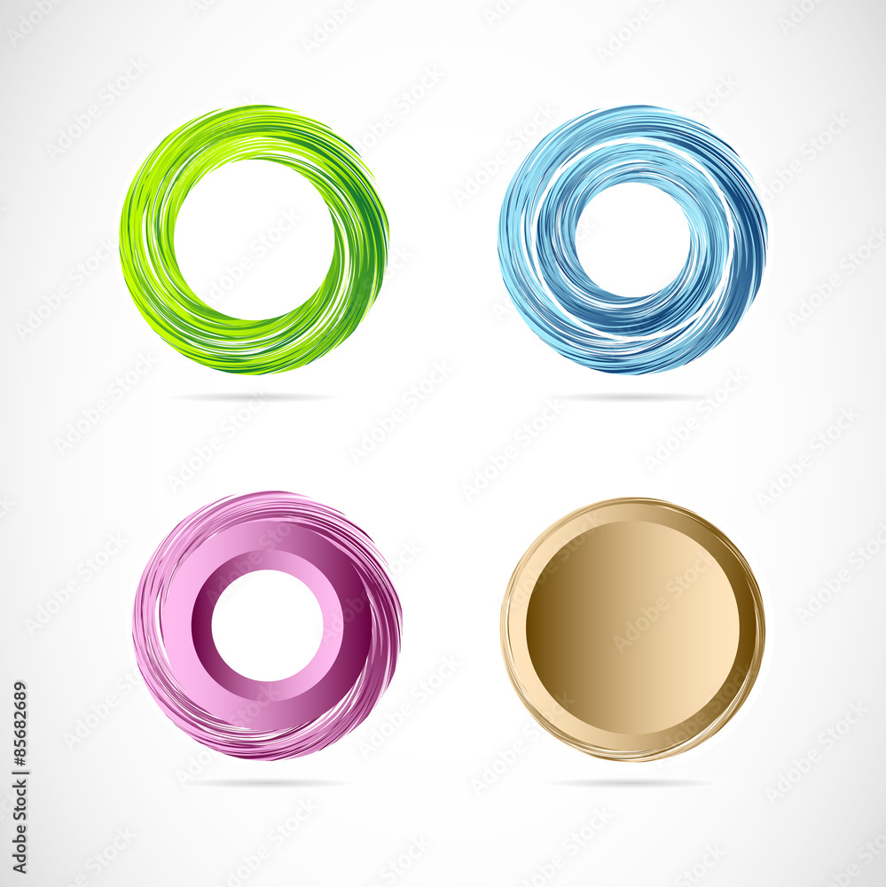 Circle whirl logo icon element set