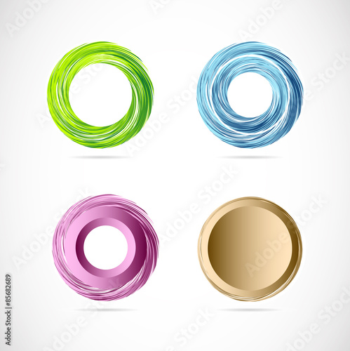 Circle whirl logo icon element set