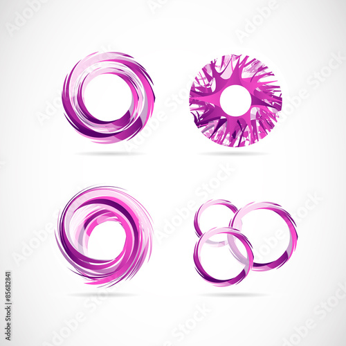 Pink purple logo circles elements icon set