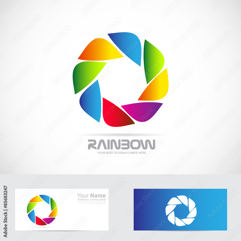 Color aperture photography shutter icon logo Color aperture photography shutter icon logo