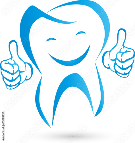Zahn mit Händen, Logo, Zahn, Lachen