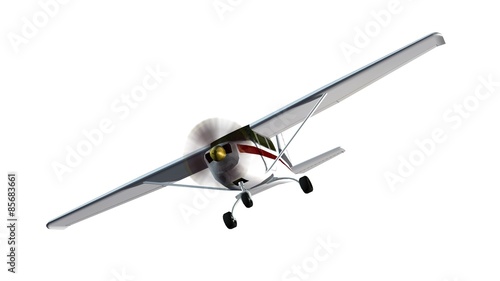 most popular light aircraft isolated on white background