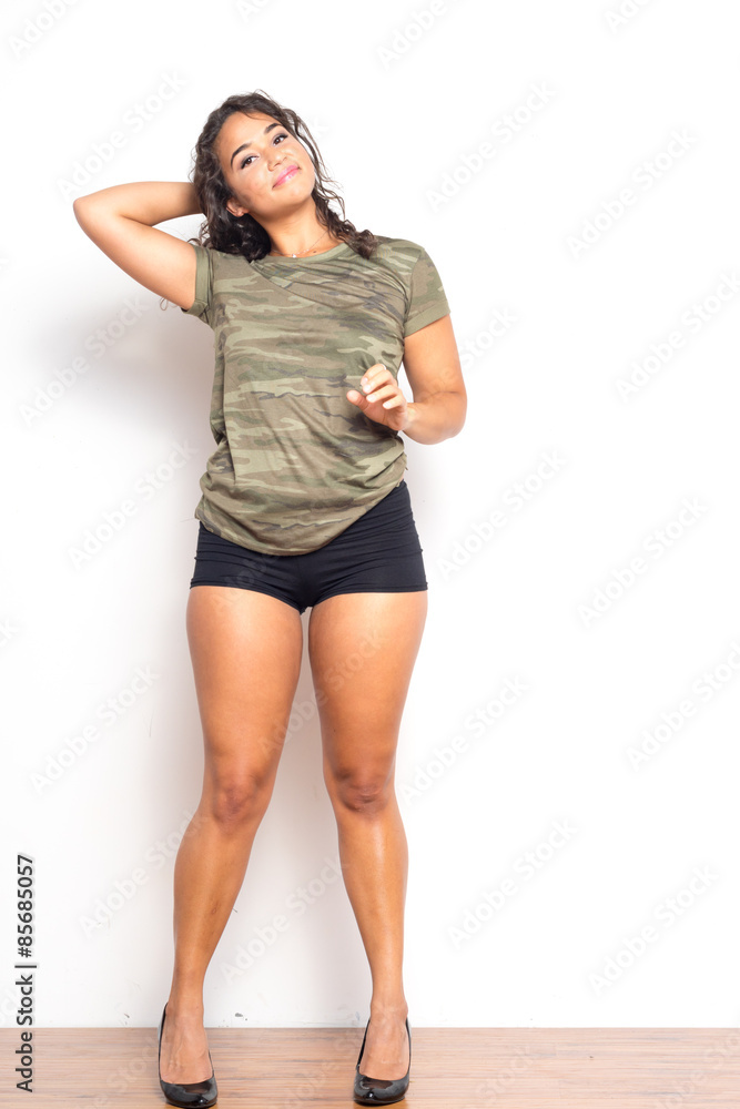 Fototapeta premium Attractive Young Female In Sporty Outfit