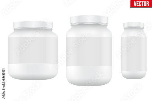 Mockup Sport Nutrition Container. Whey Protein and Gainer. 