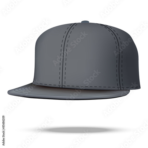 Layout of Male black rap cap. Vector illustration