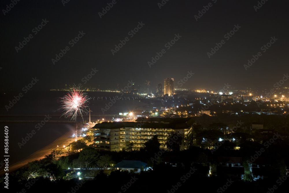 Fireworks at Sattaheep / Pattaya for New Year