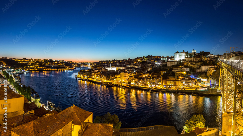Porto in Portugal at night