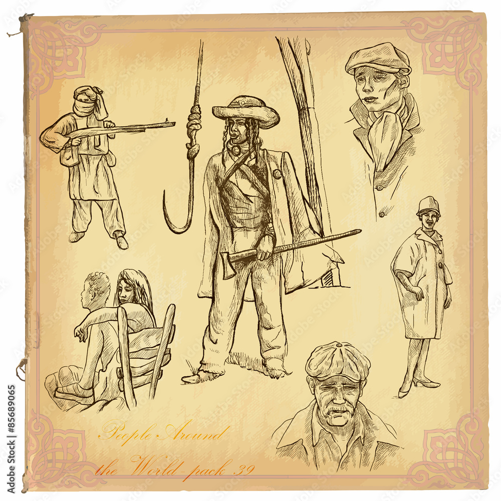 Fototapeta People, Natives. An hand drawn vector pack.