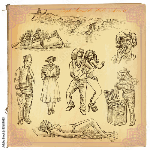People, Natives. An hand drawn vector pack.