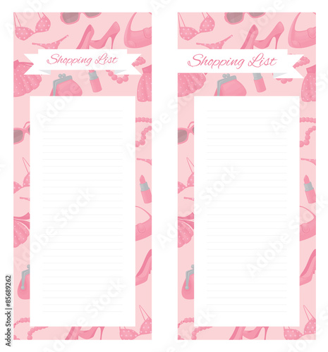Shopping List Girly