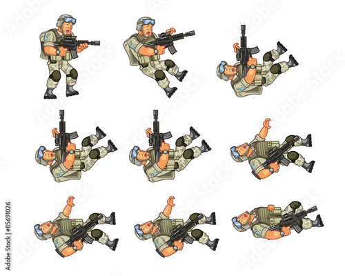 US Soldier Dying Sprite