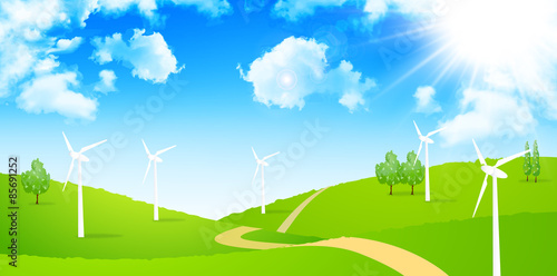風力発電　空　背景