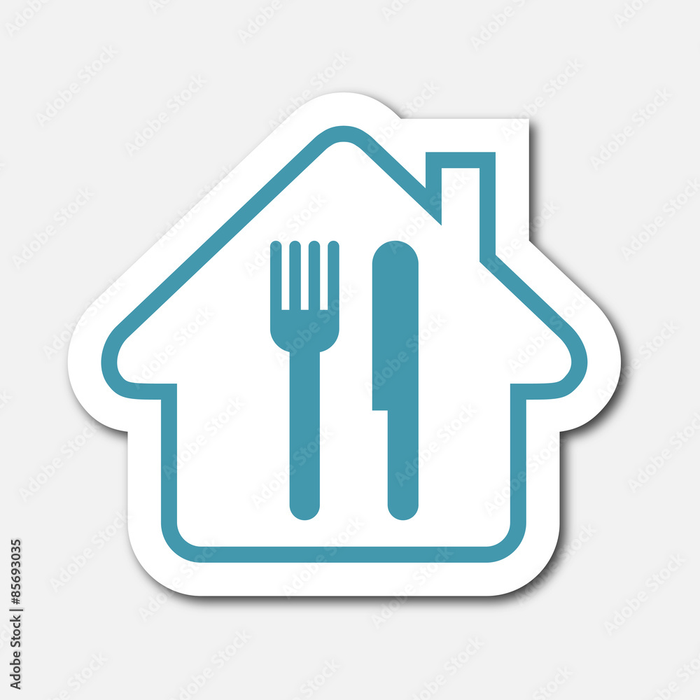 Fototapeta premium Logo maison et restaurant.