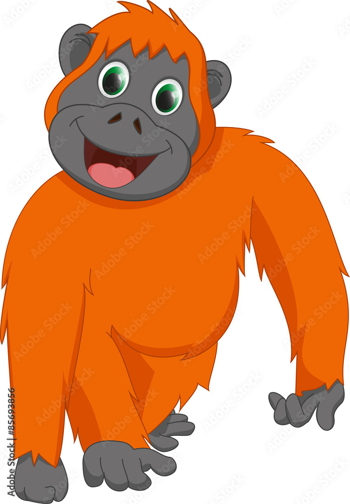cute orangutan cartoon Stock Vector | Adobe Stock