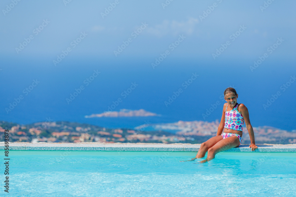 Girl at swimming pool