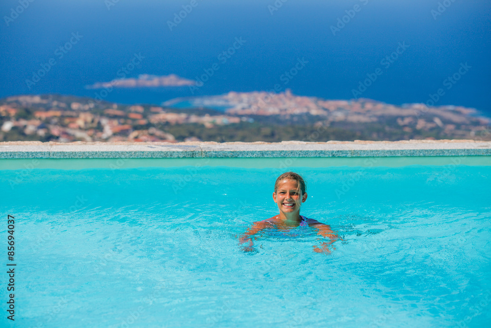 Girl at swimming pool