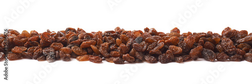 Line made of raisins isolated