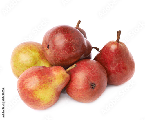Pile of red pears isolated