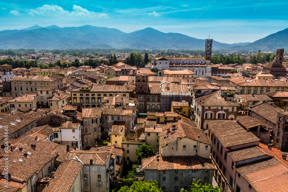 Scenic view of Lucca, Italy