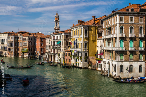 Street and canal view of Venice, Italy