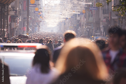 people crowd walking on street