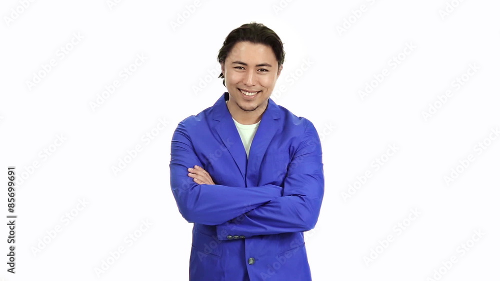 Young businessman in a blue jacket and white shirt Young businessman in a blue jacket and white shirt