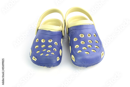 rubber sandals on a white background