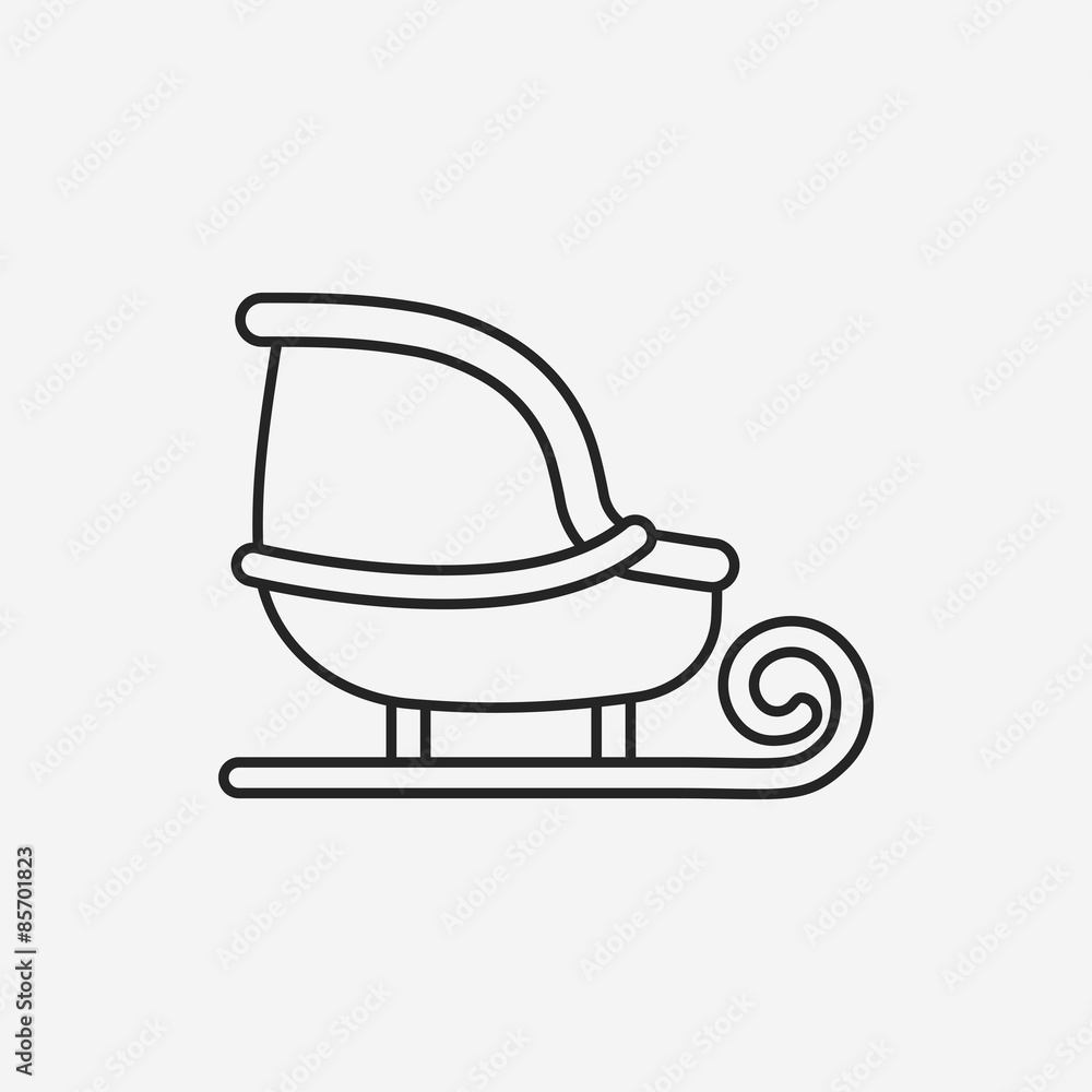 Christmas sleigh line icon Christmas sleigh line icon