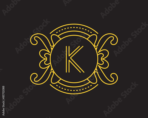 K Monogram Luxurious Royal Elegant Logo