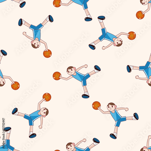 basketball player cartoon , cartoon seamless pattern background