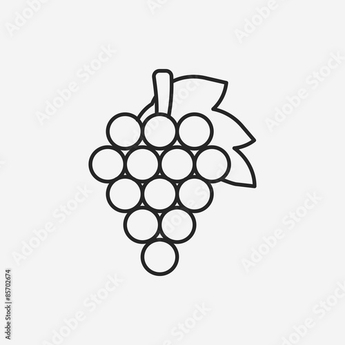 fruits grapes line icon
