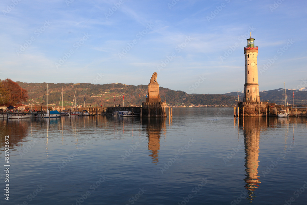 Harbour of Lindau in Lake Constance, Germany