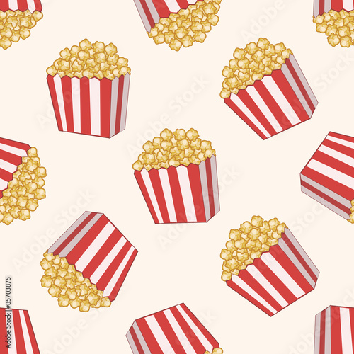 pop corn , cartoon seamless pattern background