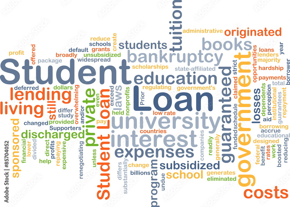 Student loan background concept
